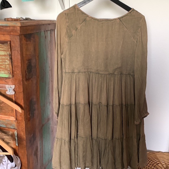 Free People Full Swing Candy Dress boho mini dress S preowned oversized - Picture 8 of 9